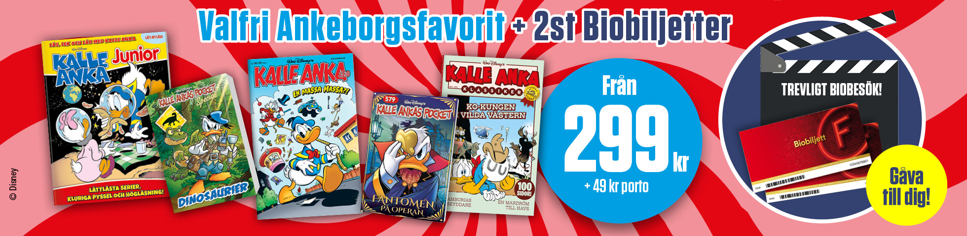 Valfri Ankeborgsfavorit + 2st biobiljetter från 299 kr + 49 porto